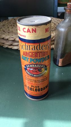 Vintage Ant Powder Cardboard Container. Half full container .