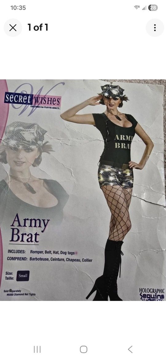 HALLOWEEN 🎃 ARMY BRAT COSTUME SMALL 