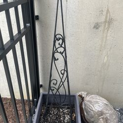 Two metal trellis