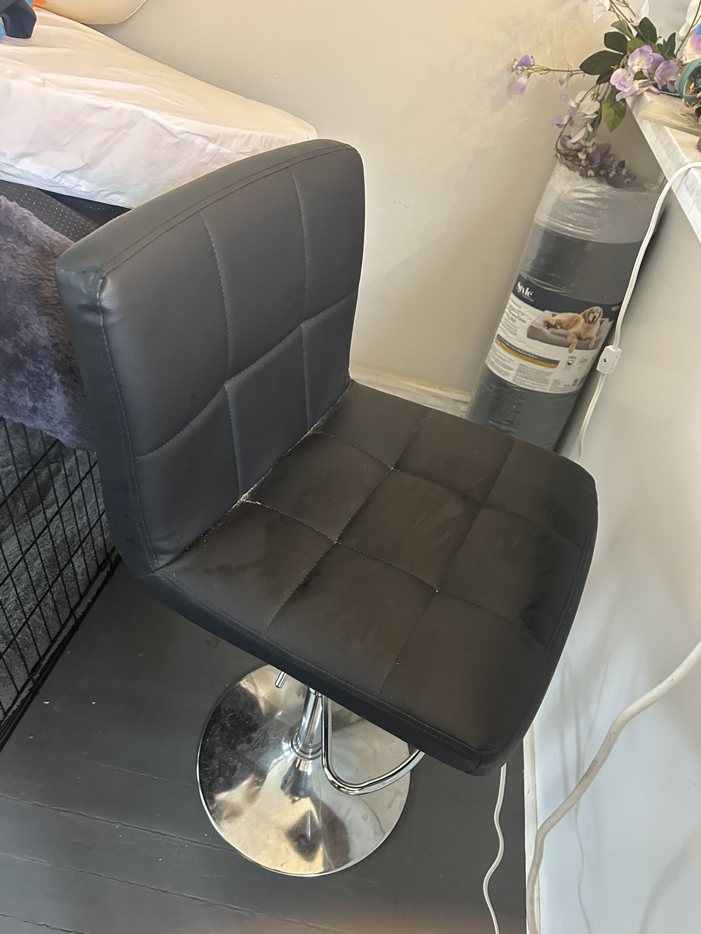 Black Leather Barstools 