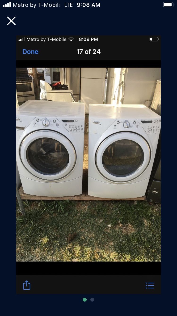 Washer And Gas Dryer Heavy Duty Brand Whirlpool Everything Works 3 Months Of Guarantee