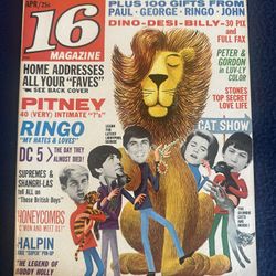Vintage April 1965 16 Magazine Features Illustrations of the Beatles & Popular Artist of the Era