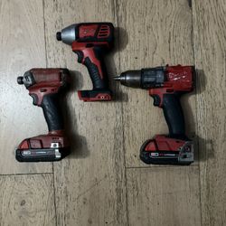 Milwaukee Fuel Impacts And Hammer Drill With Two Batteries 