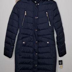 Brand New With Tags Michael Kors Faux Trimmed Hooded Puffer Coat