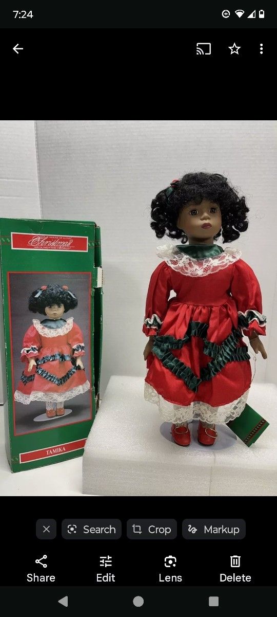 Porcelain Christmas Doll