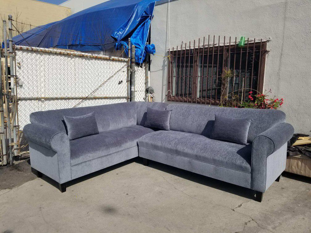 NEW 7X9FT BARCELONA SLATE FABRIC SECTIONAL COUCHES