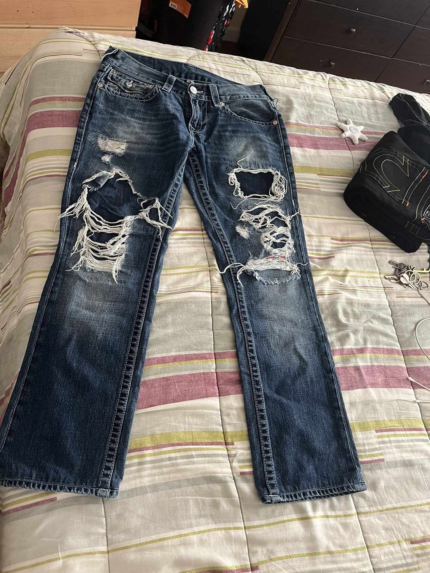 True Religion Ripped Straight Jean