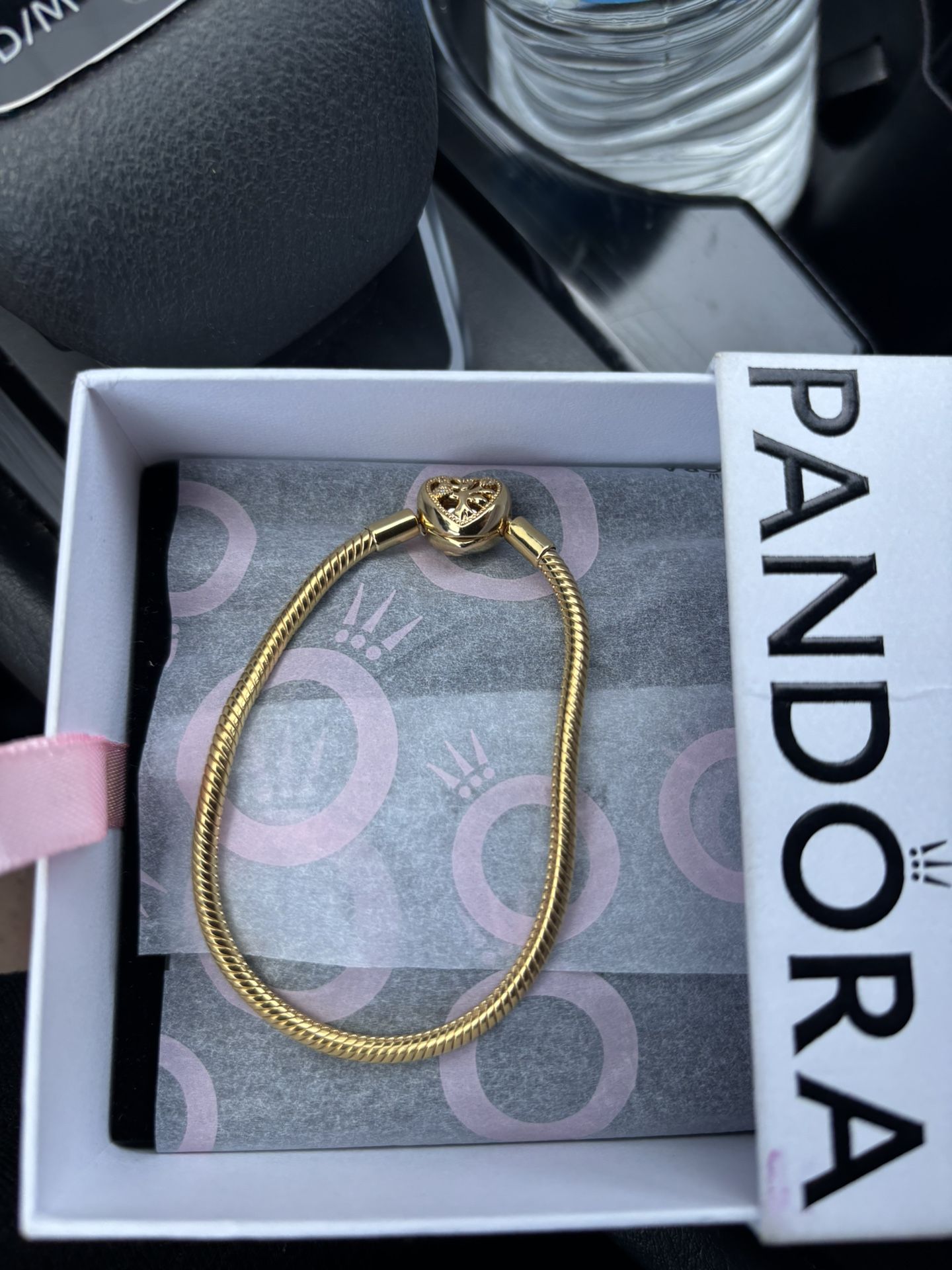 pandora 925 14k gold plated family treee bracelet