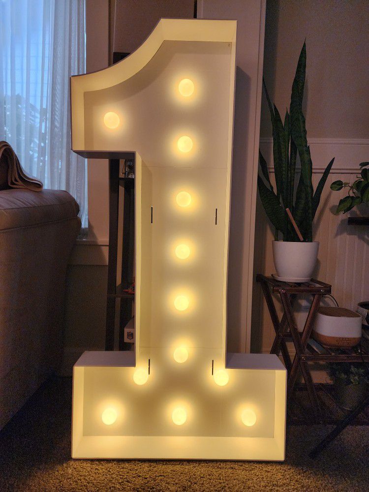 4ft Light Up Marquee Number 1