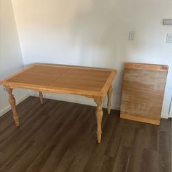 Solid Wood Dining Table w/ Leaf Extension
