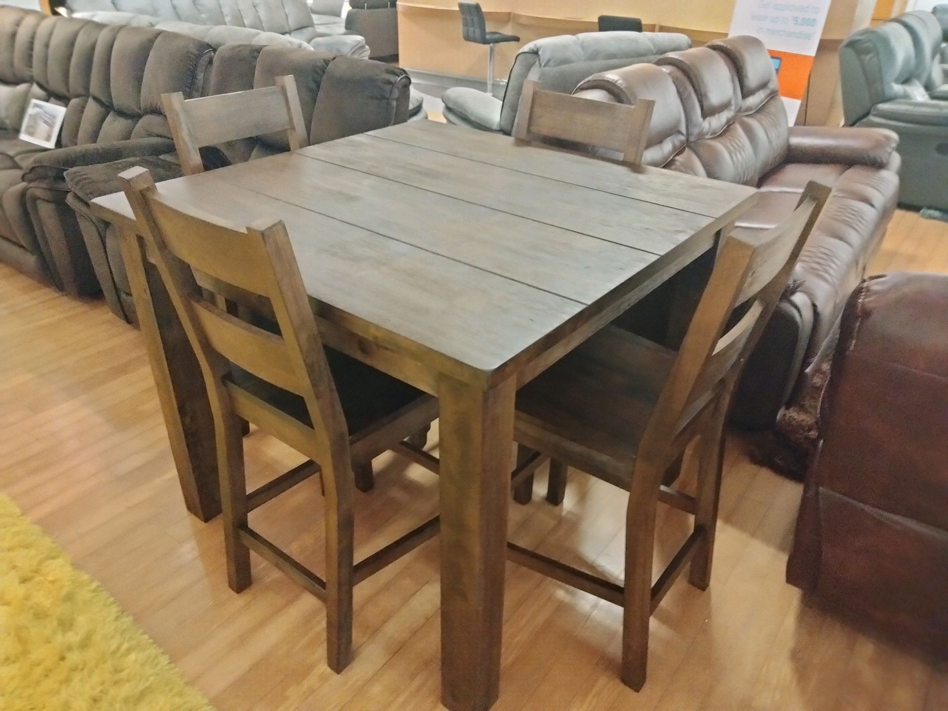 WOOD BAR HEIGHT TABLE AND CHAIRS! $499 ONLY! WOW