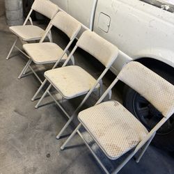 Set Of 4 Padded Folding Chairs