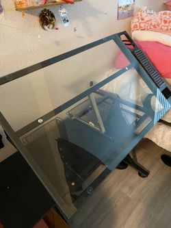 Glass top drawing desk