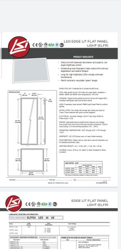 LSI Edge-lit LED Flat Panel 2 x 2 QTY. (10)