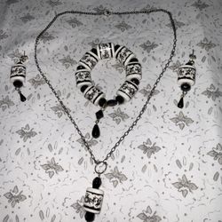 Set De Cadena Pulsera Y Aretes