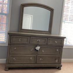 Ashley Furniture Dresser and Bedroom Mirror. 