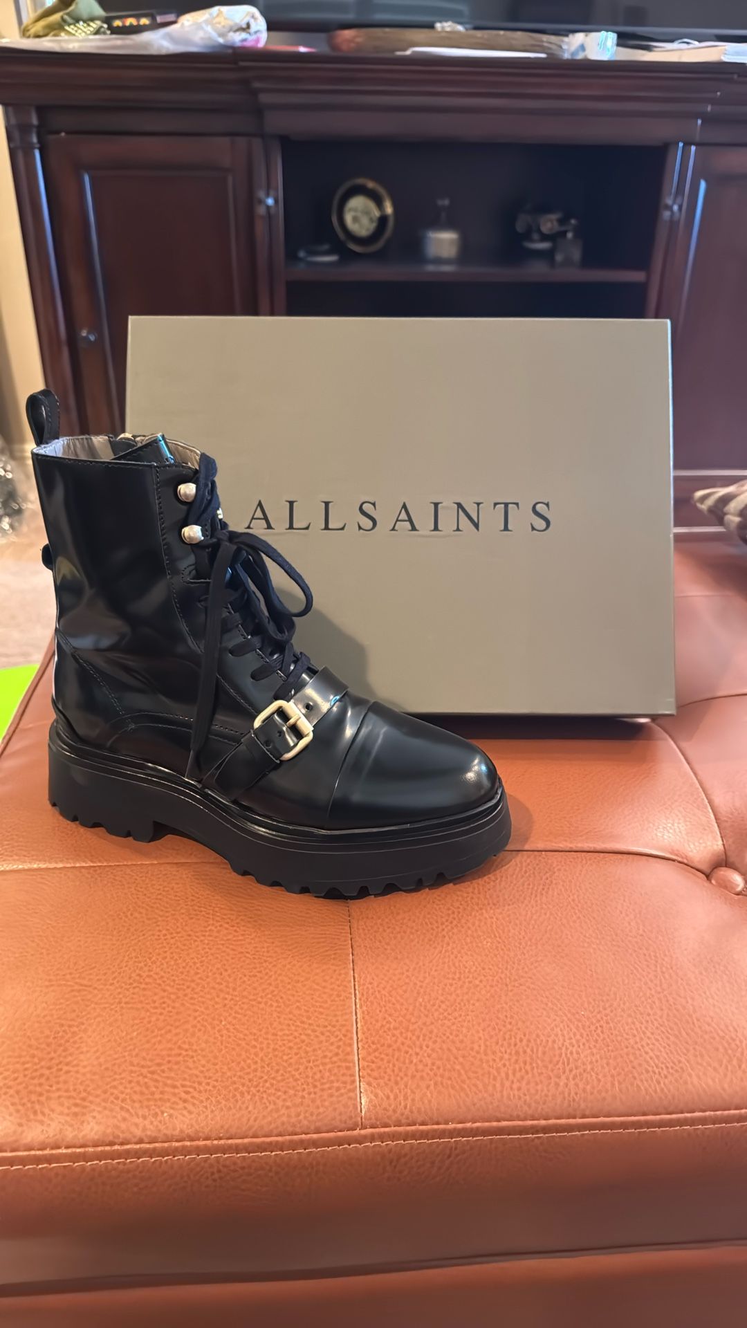 Allsaints Stellar Boots Leather Black 