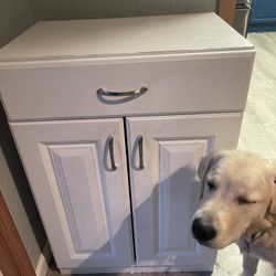 White Freestanding Cabinet With Drawer 