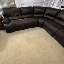 FREE 5-Piece Sectional Couch | Brown Reclining Set (Good Condition)