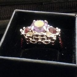 Purple 925 Silver Ring
