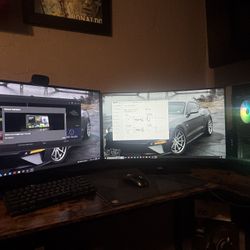 Gaming/streaming Pc With L Shape Table And Accessories 