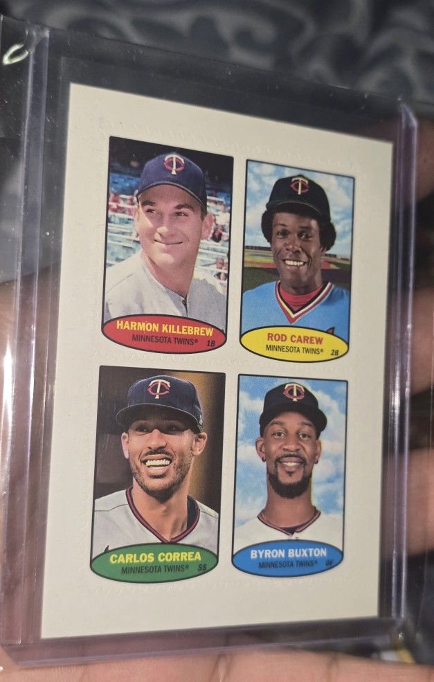 Killebrew/Carew/Correa/Buxton 2023 Topps Heritage 1974 Topps Stamps Twins