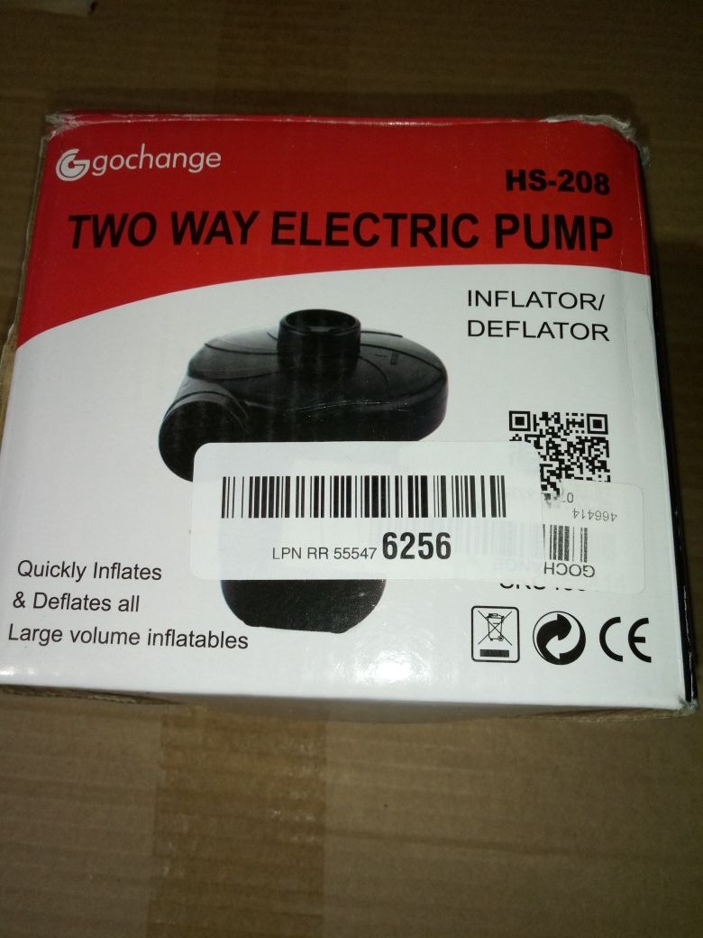 Two way electric pump for inflatables