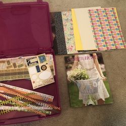 Scrapbooking Storage Box, Close To My Heart Idea Book, and Extra Pages, Borders , and Stickers