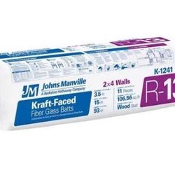 Johns Manville Kraft-Faced Fiber Glass Batts R-13 insulation