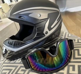 Youth Dirt Bike Helmet Gloves & Goggles 