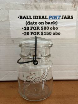 Ball Ideal Pint Mason Jar and Atlas EZ Seal with Glass Lid