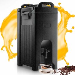Insulated Beverage Dispenser 5-Gallon, Food-Grade Material Cold and Hot Drink Container with Faucet, Handles, Commercial Drink Dispenser Cooler for Co