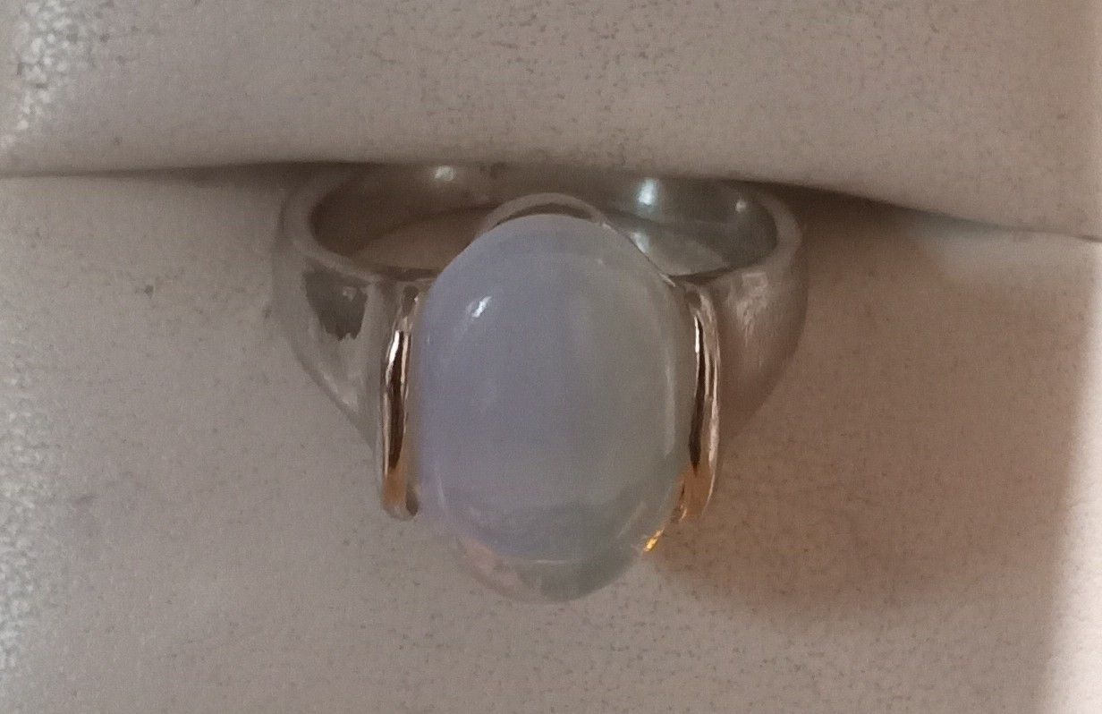 New Sterling Silver Natural Moonstone Ring 