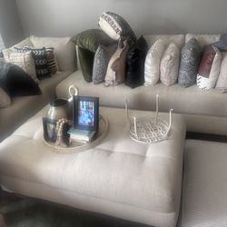 Sectional, Ottoman And Chair For Sale! Never Sat On Just Needs To be Cleaned From Dust In Great Condition