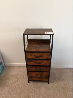 Tall nightstand with 4 fabric Drawer Dresser