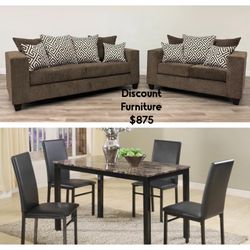 Sofa And Love Seat With Dining Table Set 