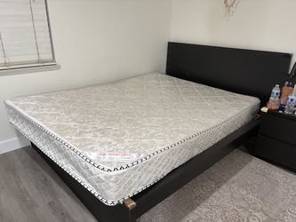 Queen size bed frame and firm mattress