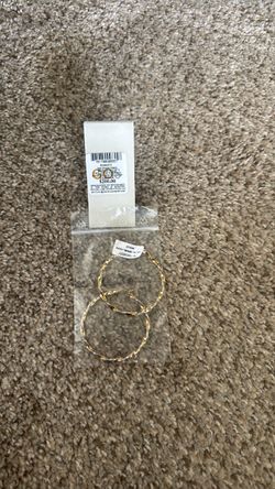 Gold two-tone vermeil twisted round hoop earrings