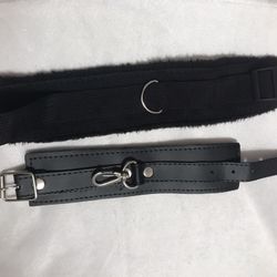 New Black Leather Choker Harness Collar Bundle Jewelry Set 