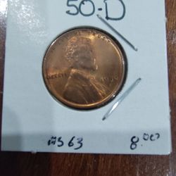 1950-D Lincoln Wheat Penny MS63