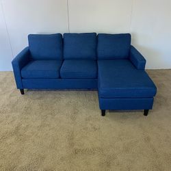 Blue Reversible Sectional Couch Sofa *Free Delivery*