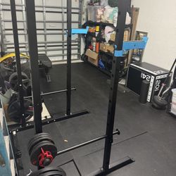 Power Rack, Plates, And Barbell
