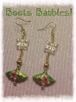 Handmade cloisonné earrings