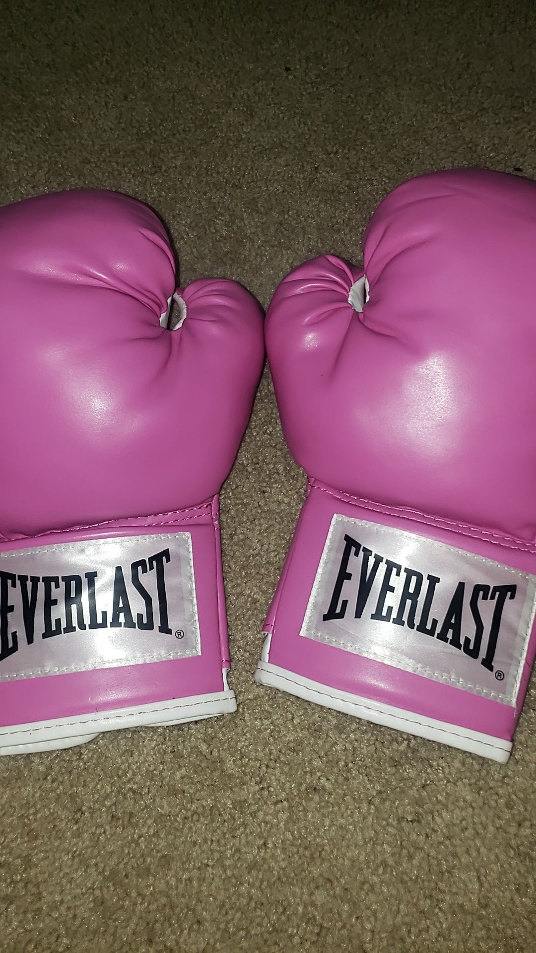 Pink Everlast boxing gloves