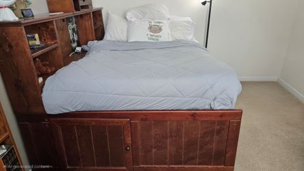 Solid wood Twin XL captains bedframe. Sale or trade