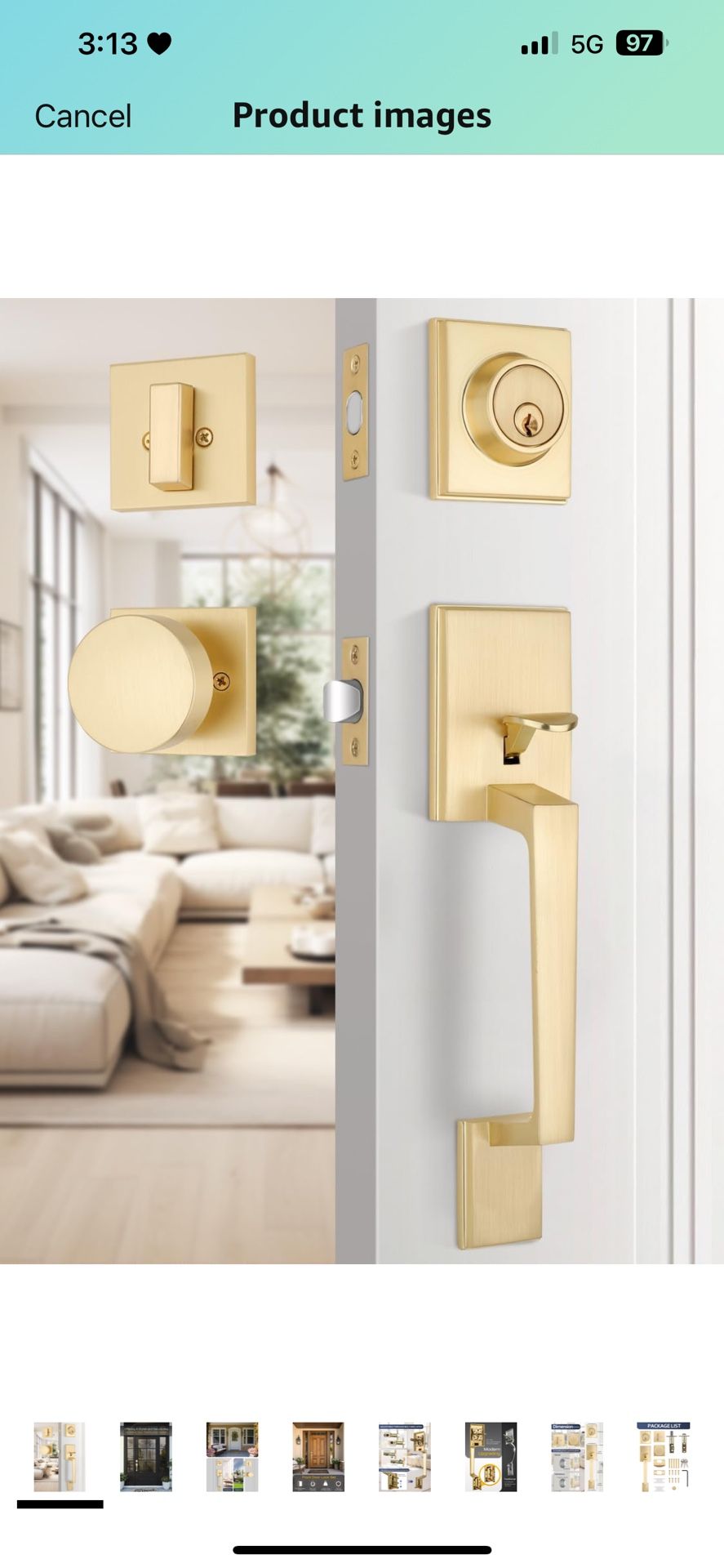 Front Door Handle with Deadbolt Set