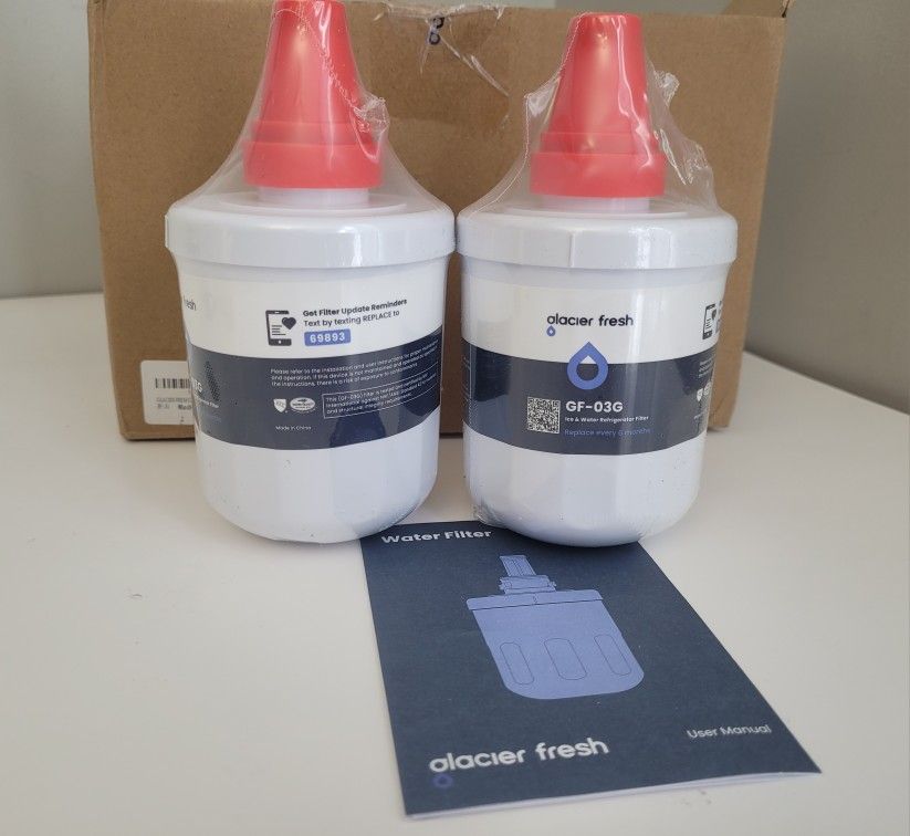 2 GLACIER FRESH GF-03G Replacement For Refrigerator Water Filter
