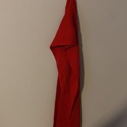 PINK Red Knit Scarf
