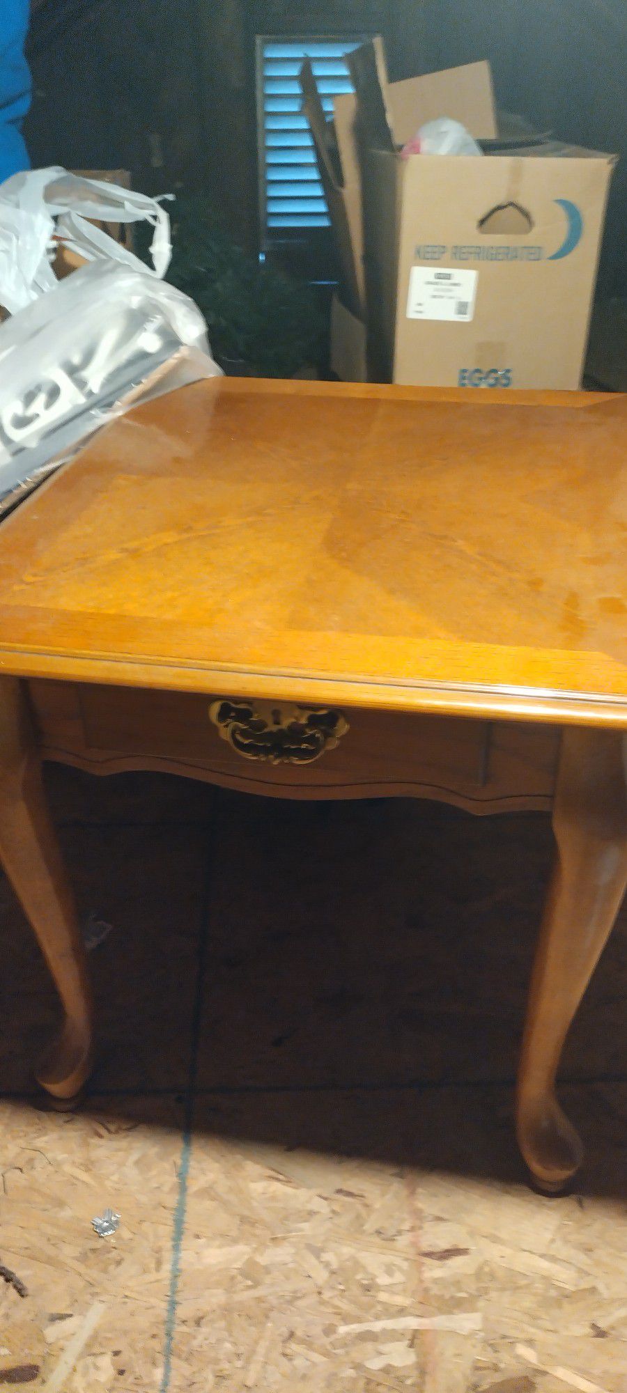 2 Oak End Tables With Drawers 