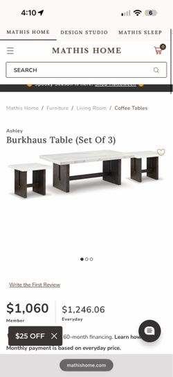 Ashley Burkhaus Coffee Table Set of 3